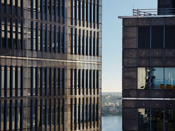 Detail image of One Farrer textured facade