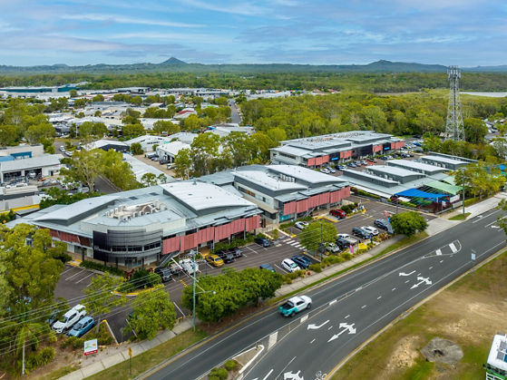 Noosaville Medical and Professional Centre from above surrounded by trees 