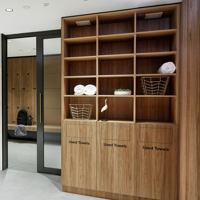 Interior image of 60 Castlereagh Street end of trip locker room facilities