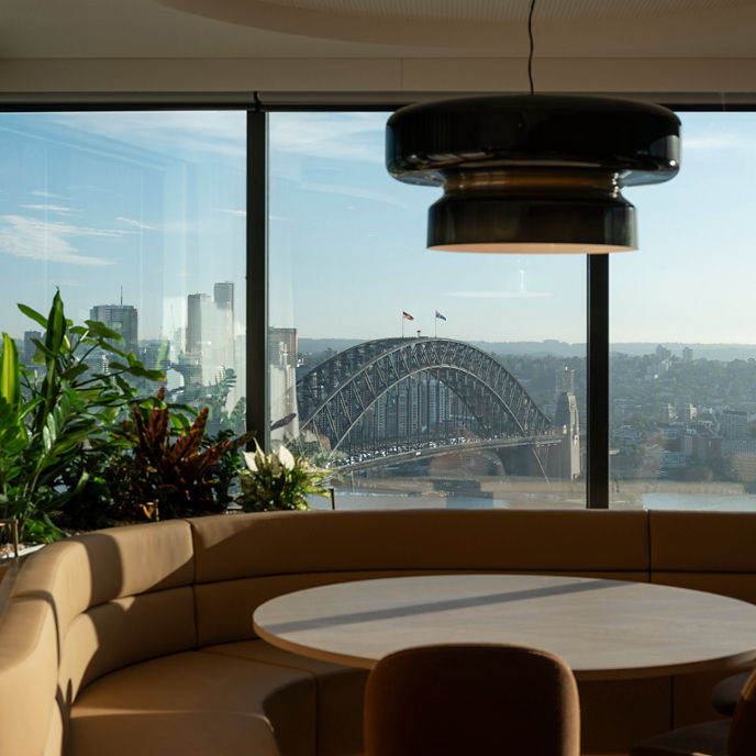 Interior image of Gateway Sydney premium office space with panoramic views of Sydney Harbour Bridge