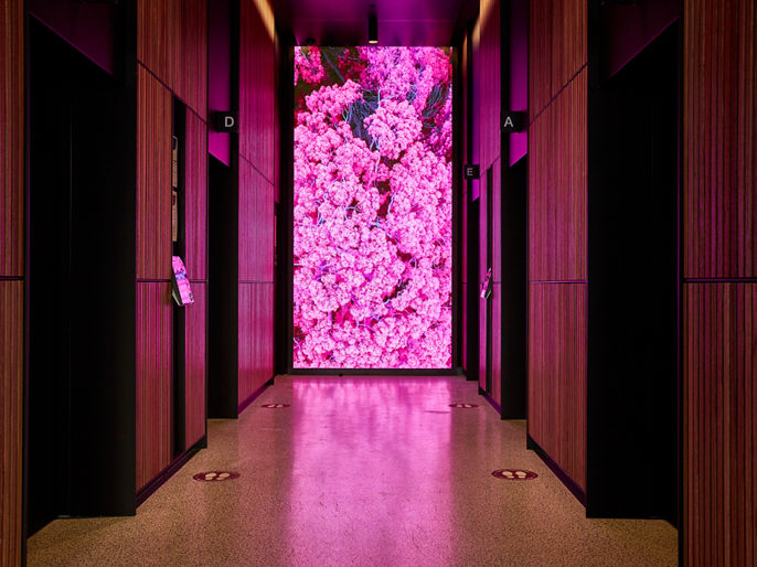 Image of digital art in lift lobby at 180 Flinders Street 