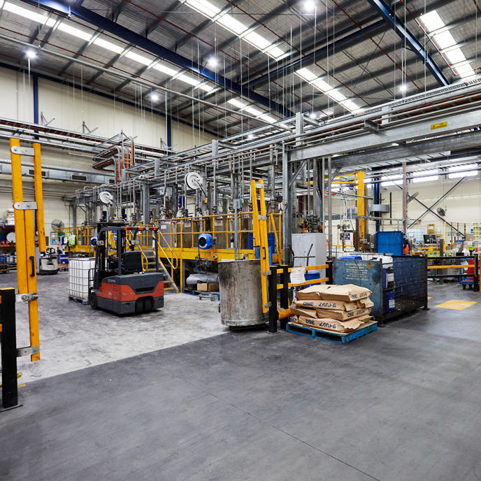 Image of forklift moving through warehouse interior at 2-24 Pound Road