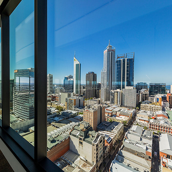 Image of views from on floor in Kings Square office tower 
