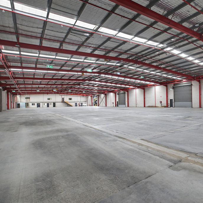 Image of warehouse exterior and undercroft parking