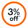 3% off roundel