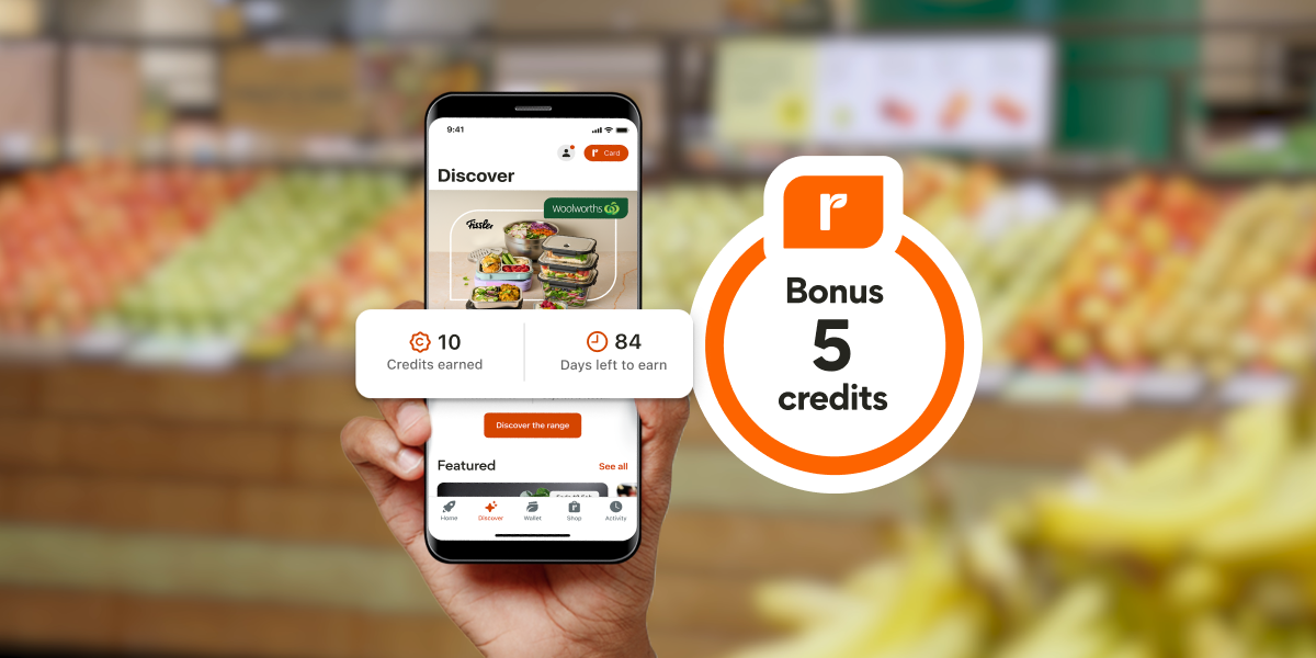 A phone with opened Everyday Rewards App showing container credits