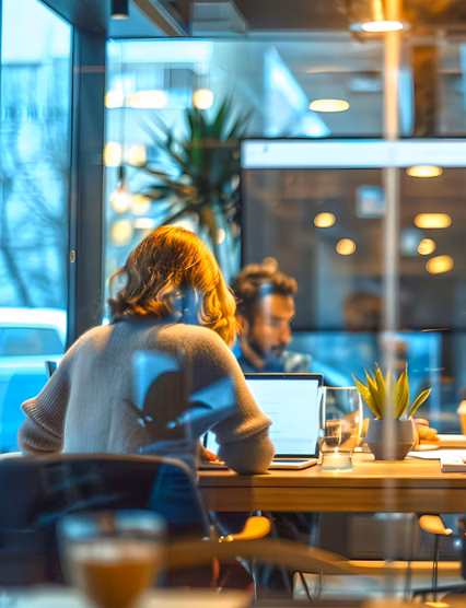 A diverse group of professionals engaged in a collaborative discussion at a well-lit office environment. AI