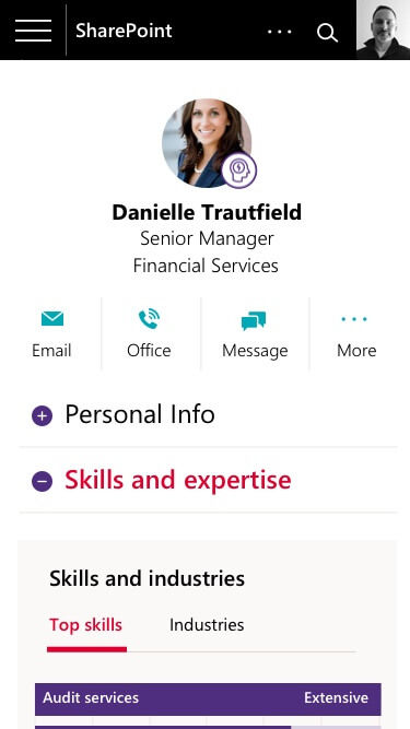 Grant Thornton's mobile intranet interface