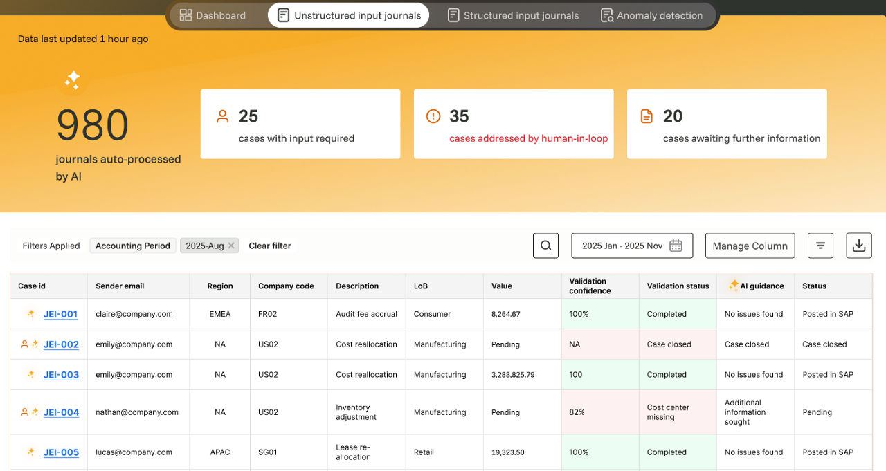 Record-to-Report Suite - Journal entry