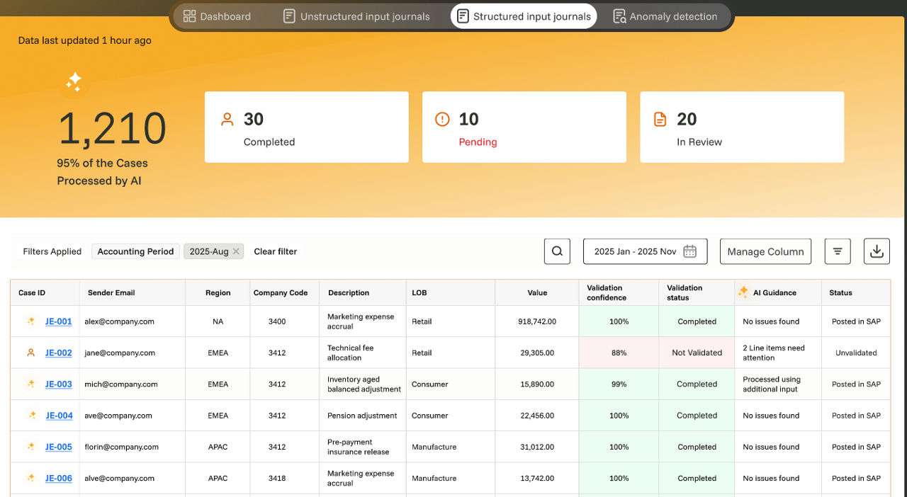 Record-to-Report Suite - Journal entry