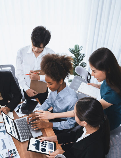 People working