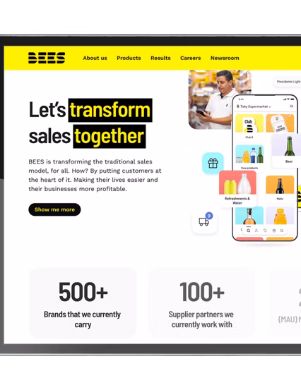 AB InBev digital experience desktop