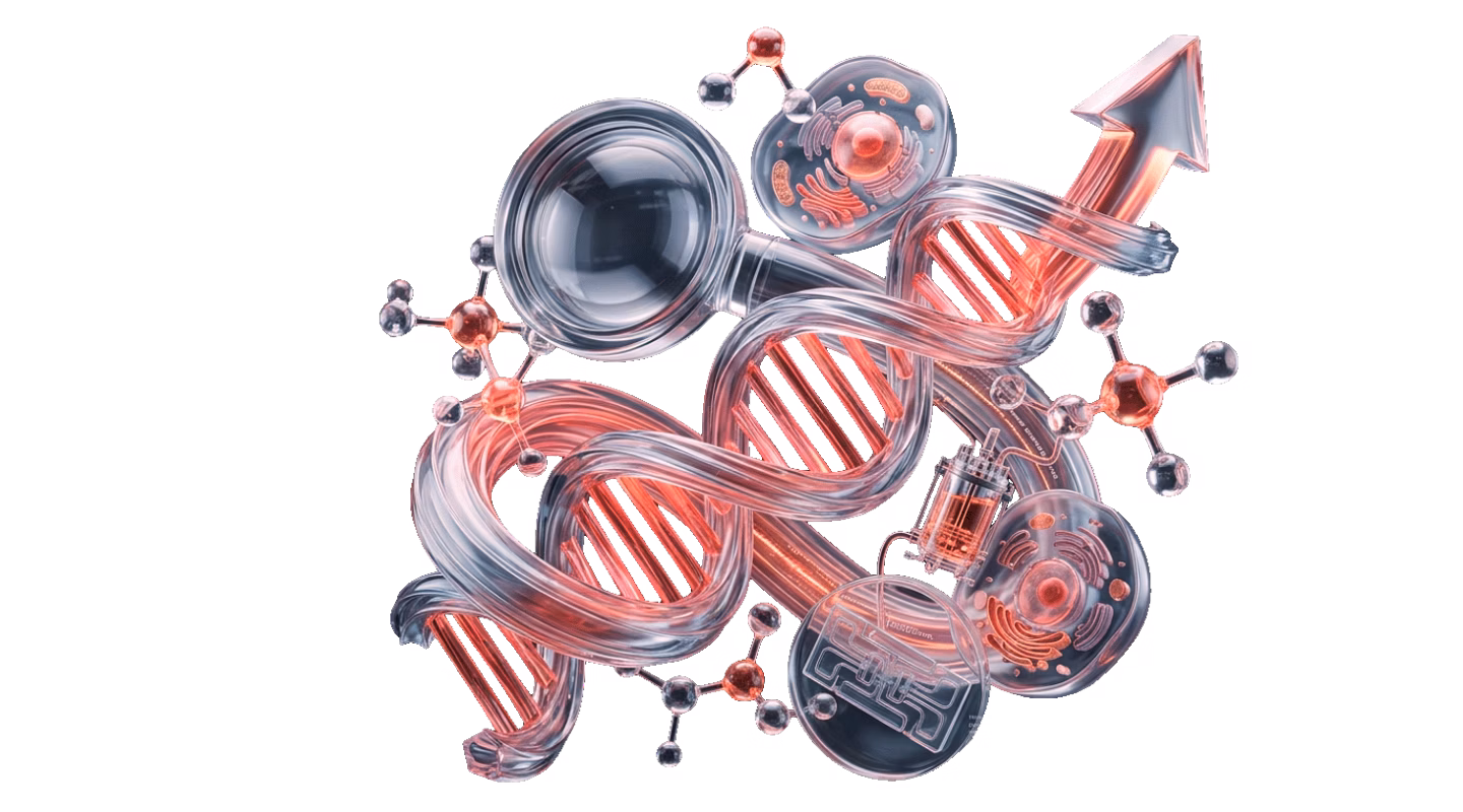 Abstract DNA helix with molecular elements