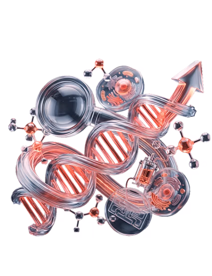 Abstract DNA helix with molecular elements