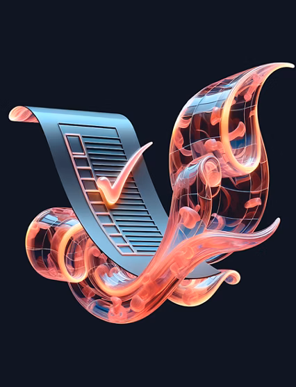 Checklist icon with glowing elements