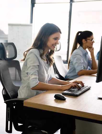 Programmer working in a software developing company