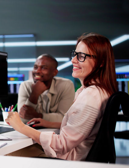 African American Programmer Woman Coding On Computer