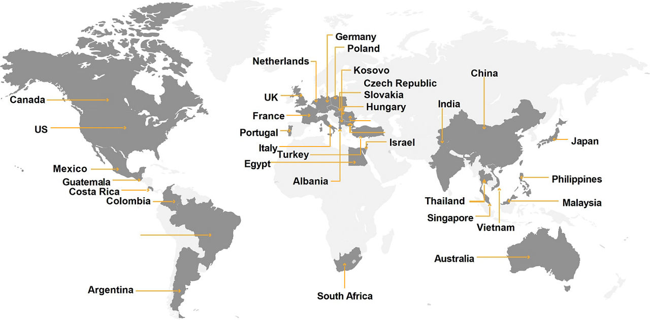 map of Genpact's global presence
