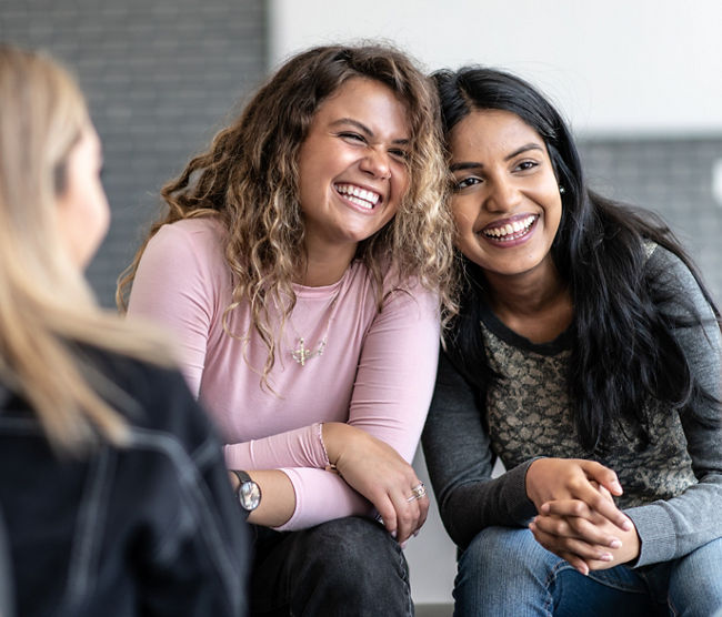 Ladies smiling