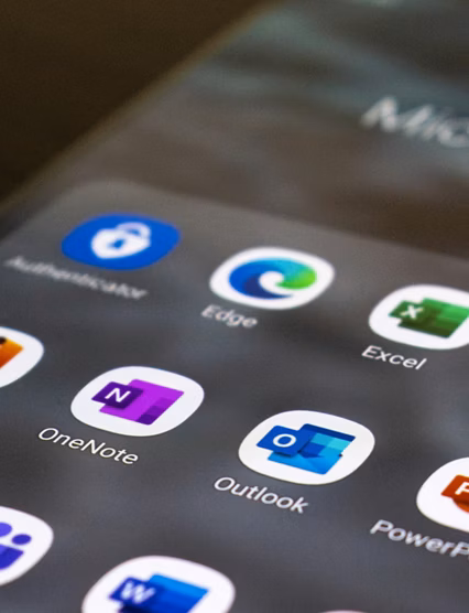 Microsoft Office applications on a mobile device screen