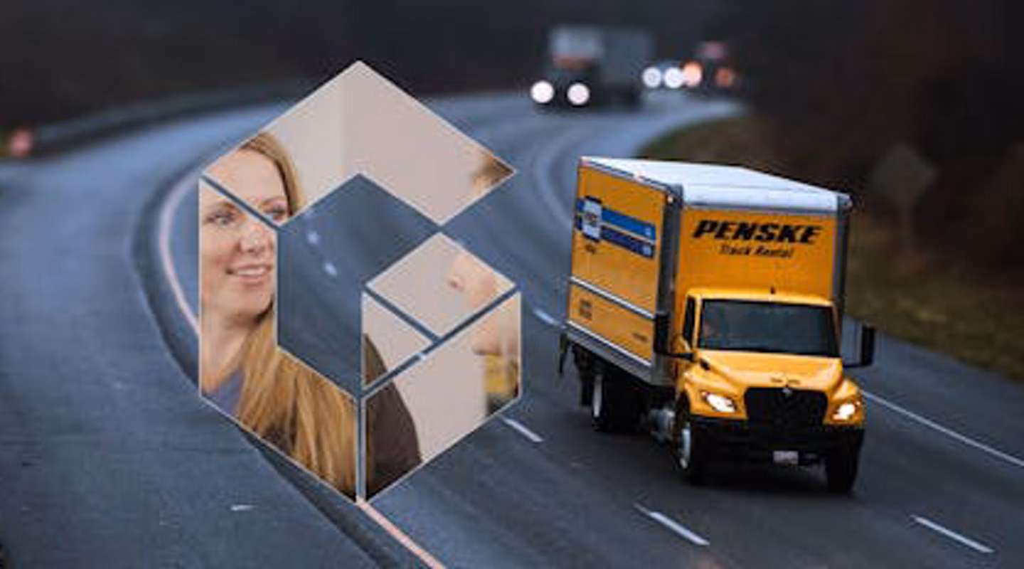 Penske Moving Truck Driving on Open Highway