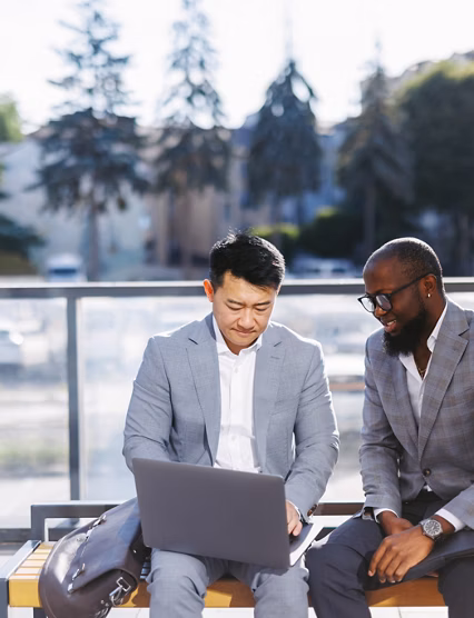 Workers elaborating business idea 