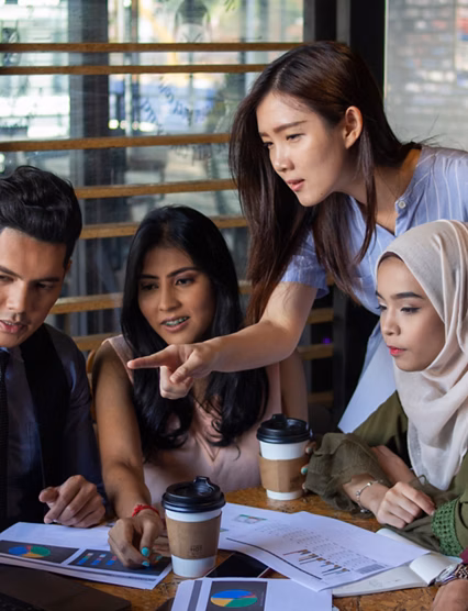 malaysia, multi racial, hijabm coworking, cafe, business team, meeting, working