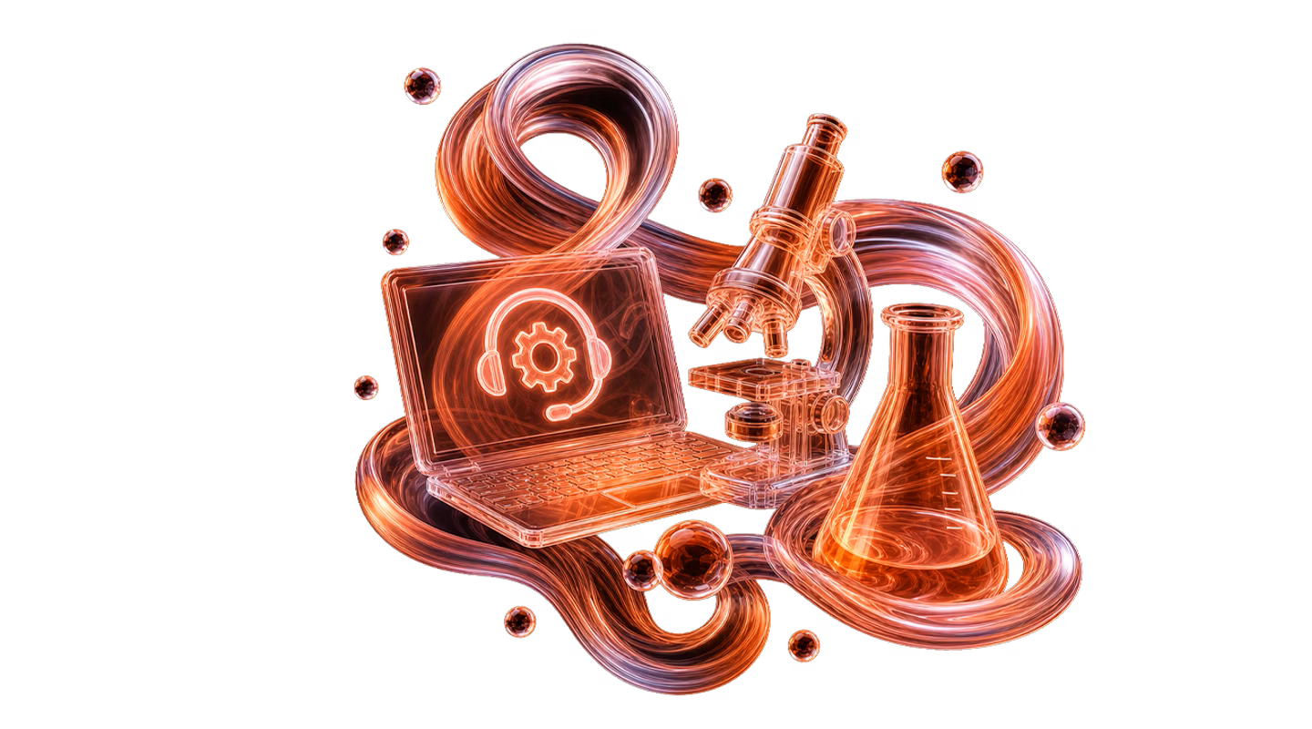 Abstract swirling 3D shapes with glowing highlights