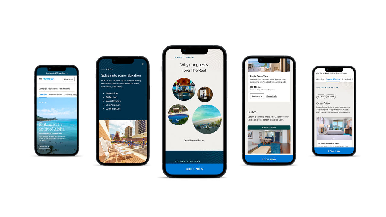 mobile views of the new Outrigger website