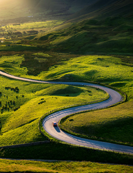winding road on a hillside