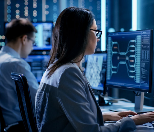 woman working at a computer