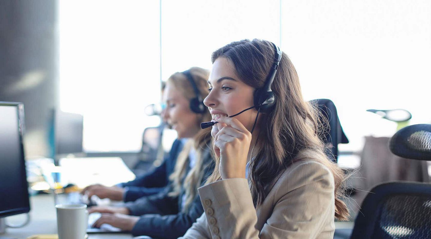 Woman in call center