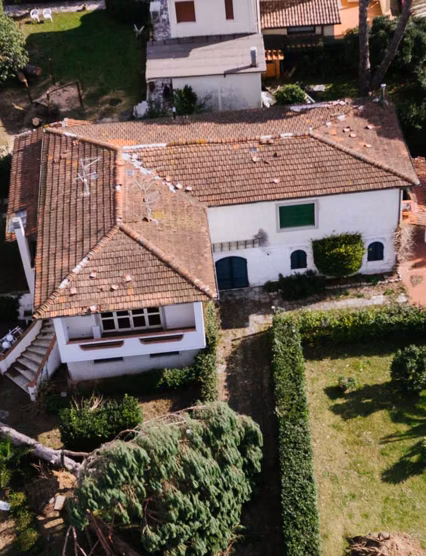 aerial view of neighborhood