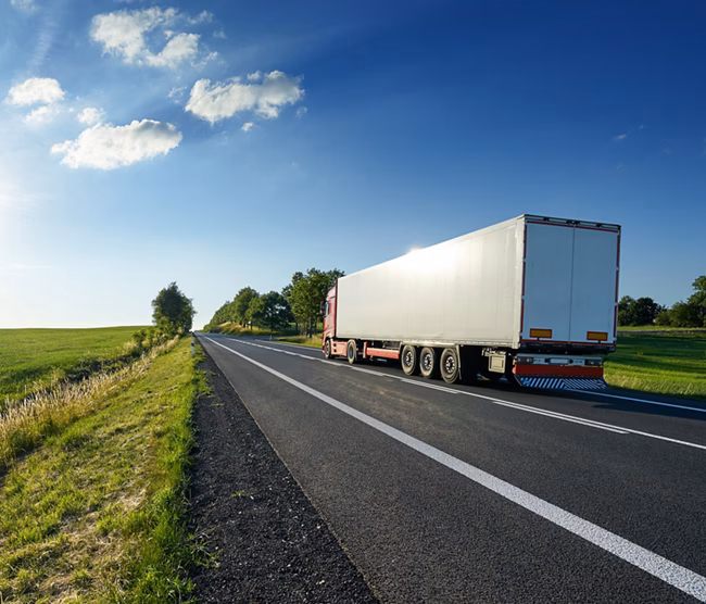 long distance trailer truck
