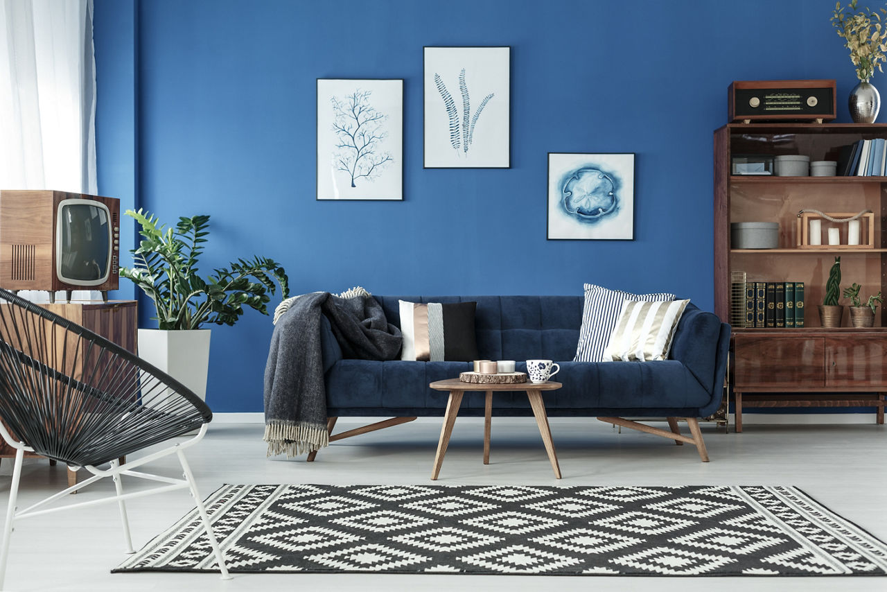 Modern Blue Paint with Luxury Interior Design - Aditya Birla Paints