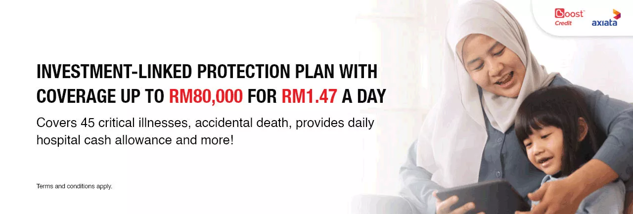 Up to RM80,000 coverage for as low as RM1.47 a day