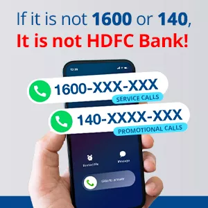 HDFC Bank’s Official 1600 & 140 Numbers