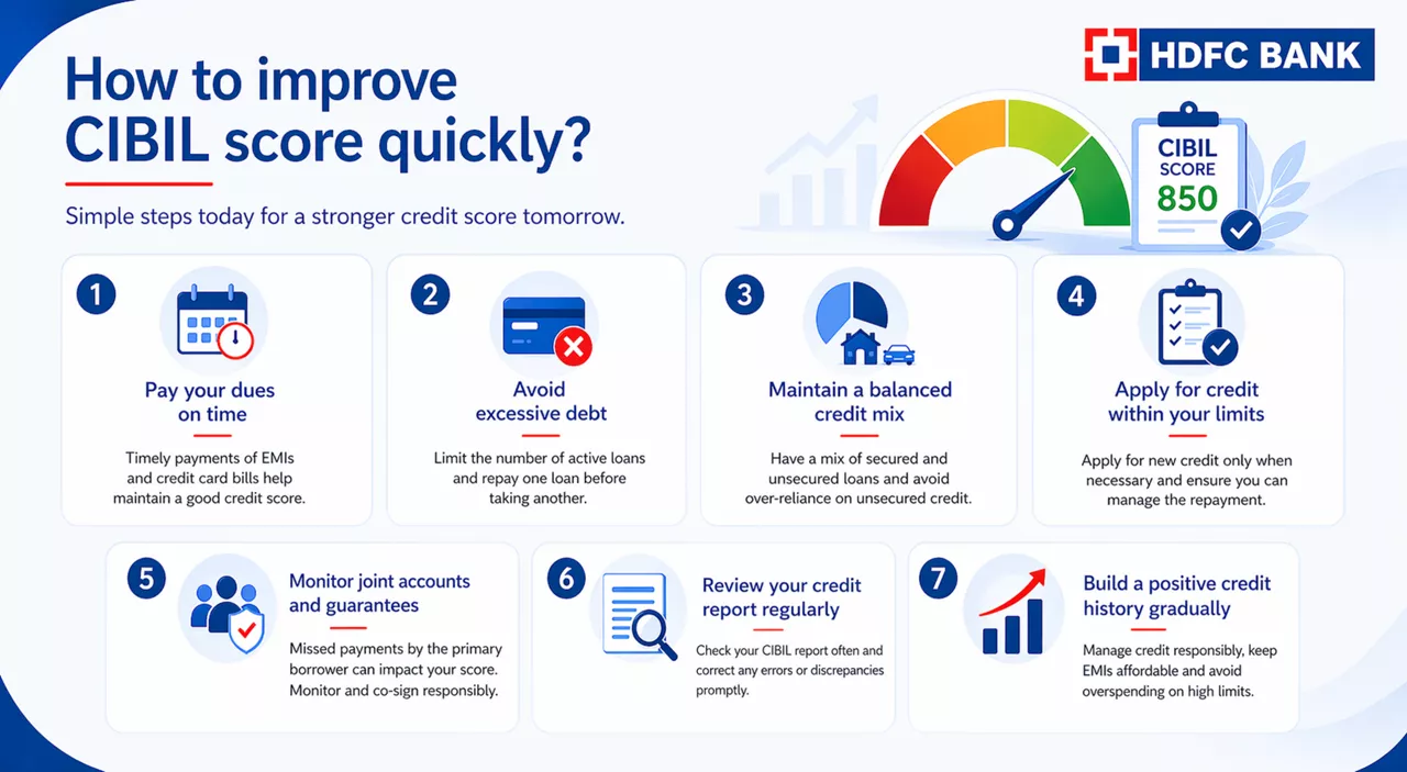 How to improve CIBIL score quickly?