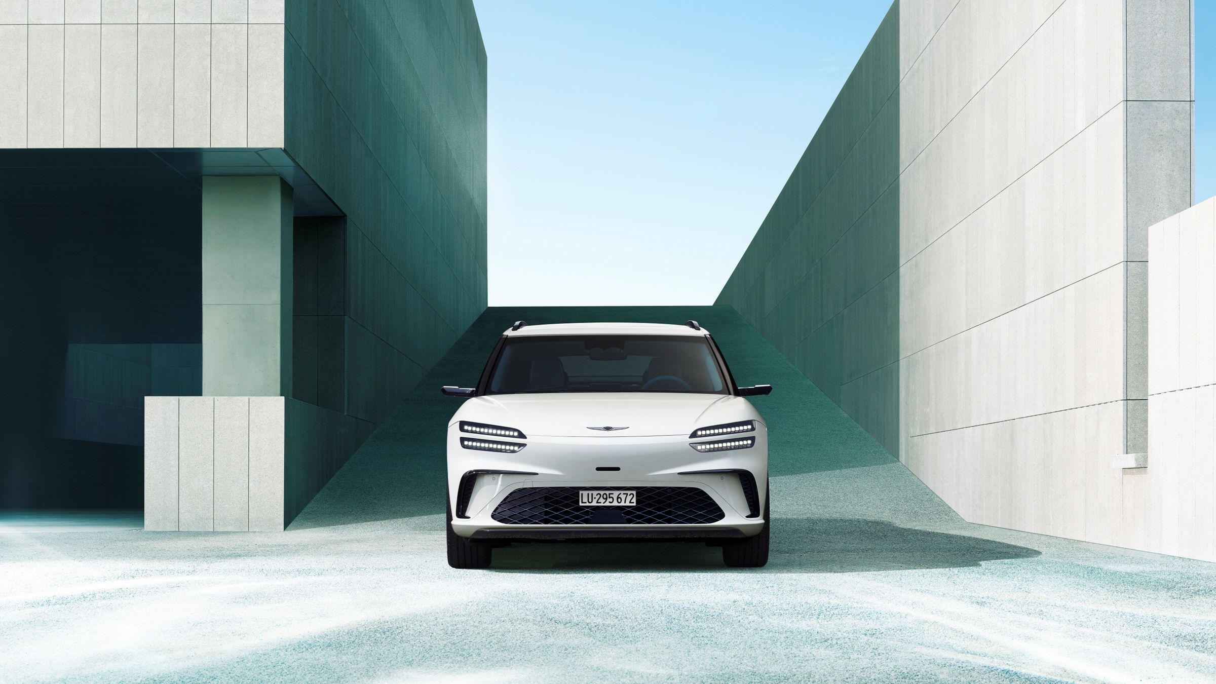 Genesis GV60 Electric Vehicle (EV) luxury crossover exterior key visual.