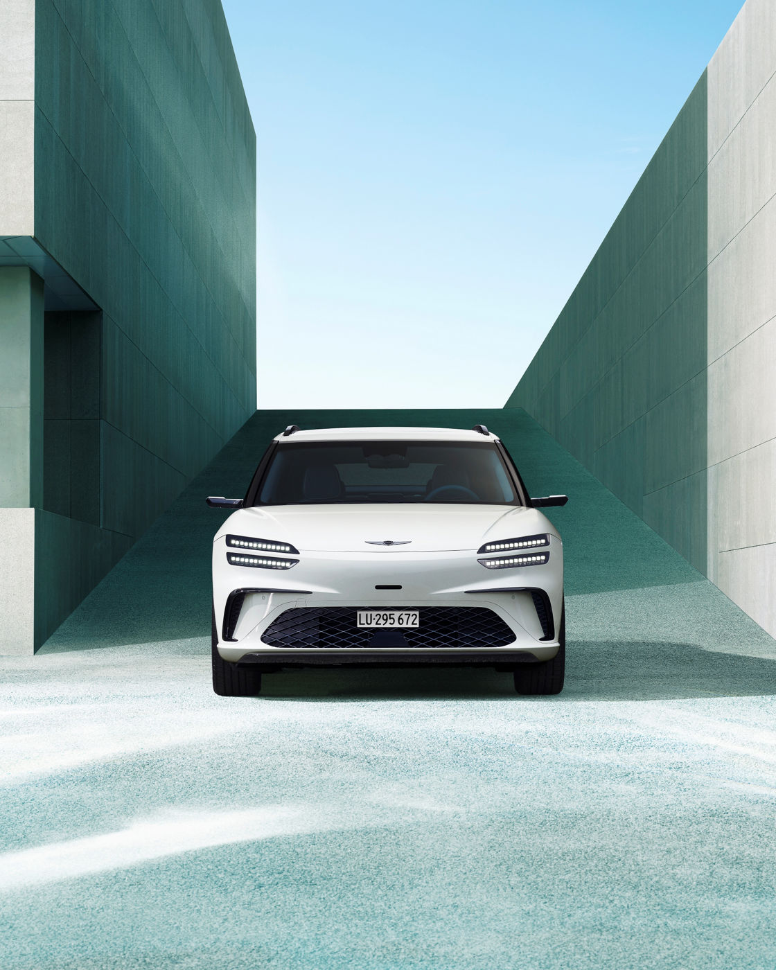 Genesis GV60 Electric Vehicle (EV) luxury crossover exterior key visual.