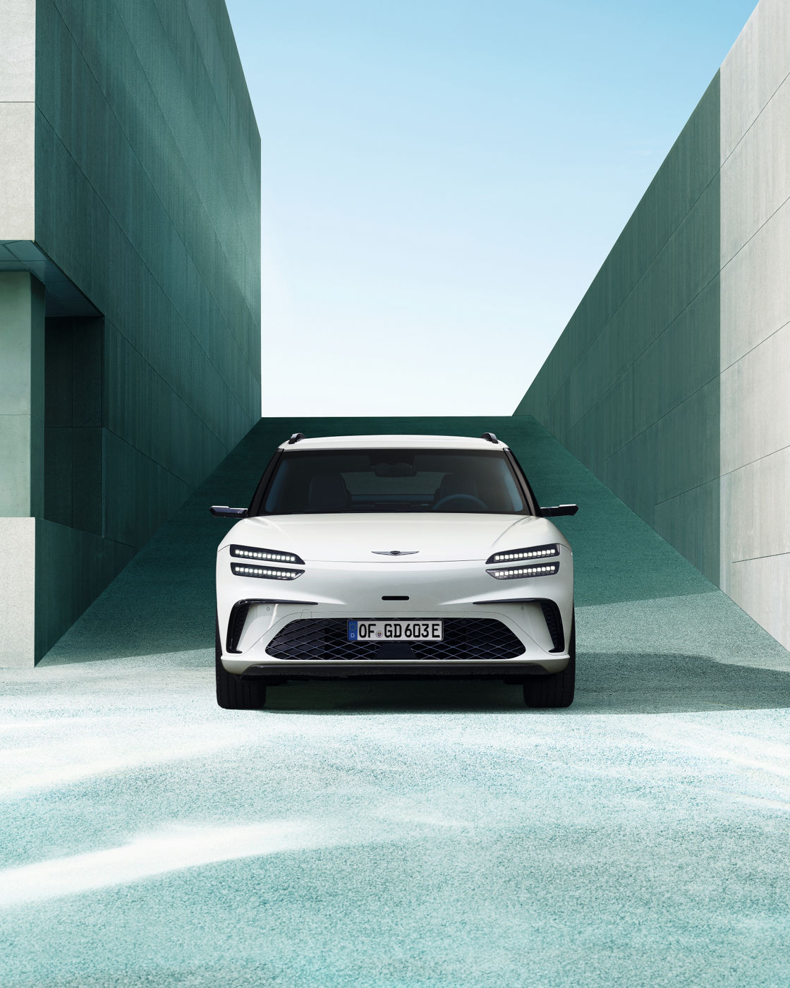 Genesis GV60 Electric Vehicle (EV) luxury crossover exterior key visual.