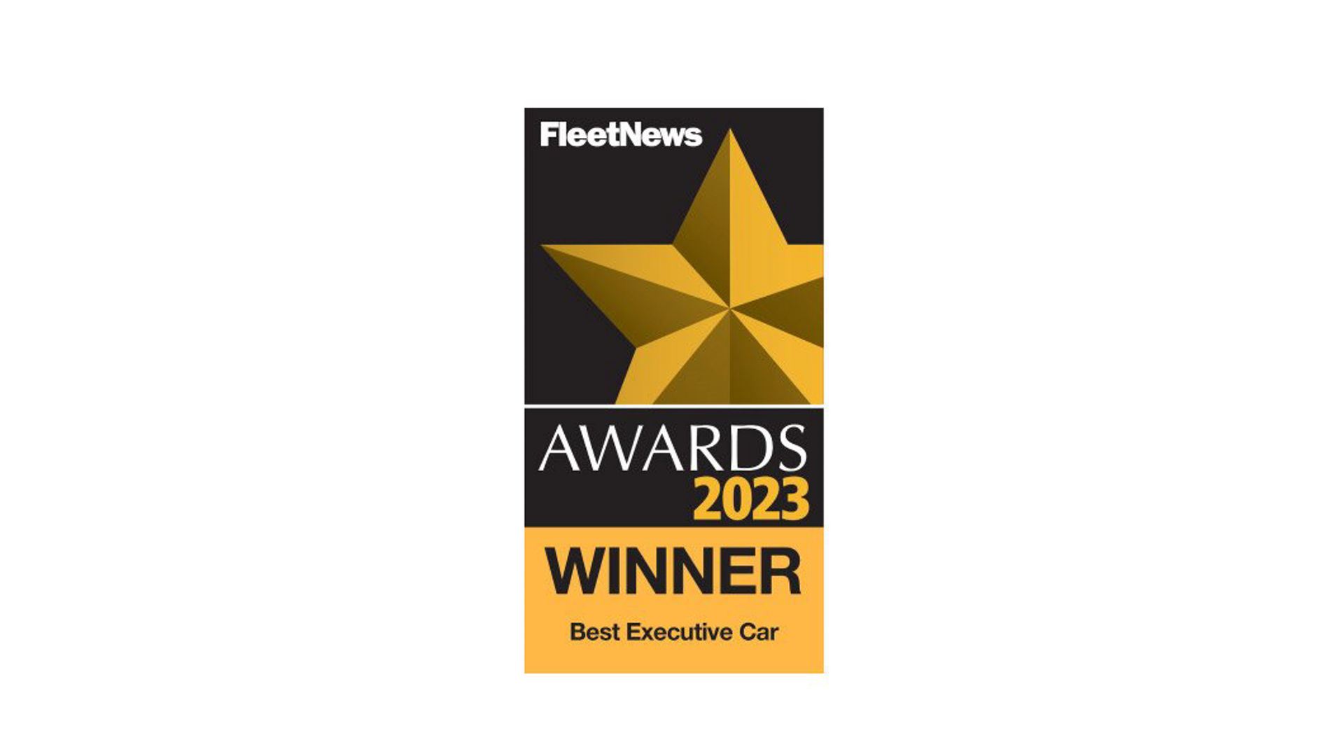 FleetNews poster for the award for the best executive car of the year 2023