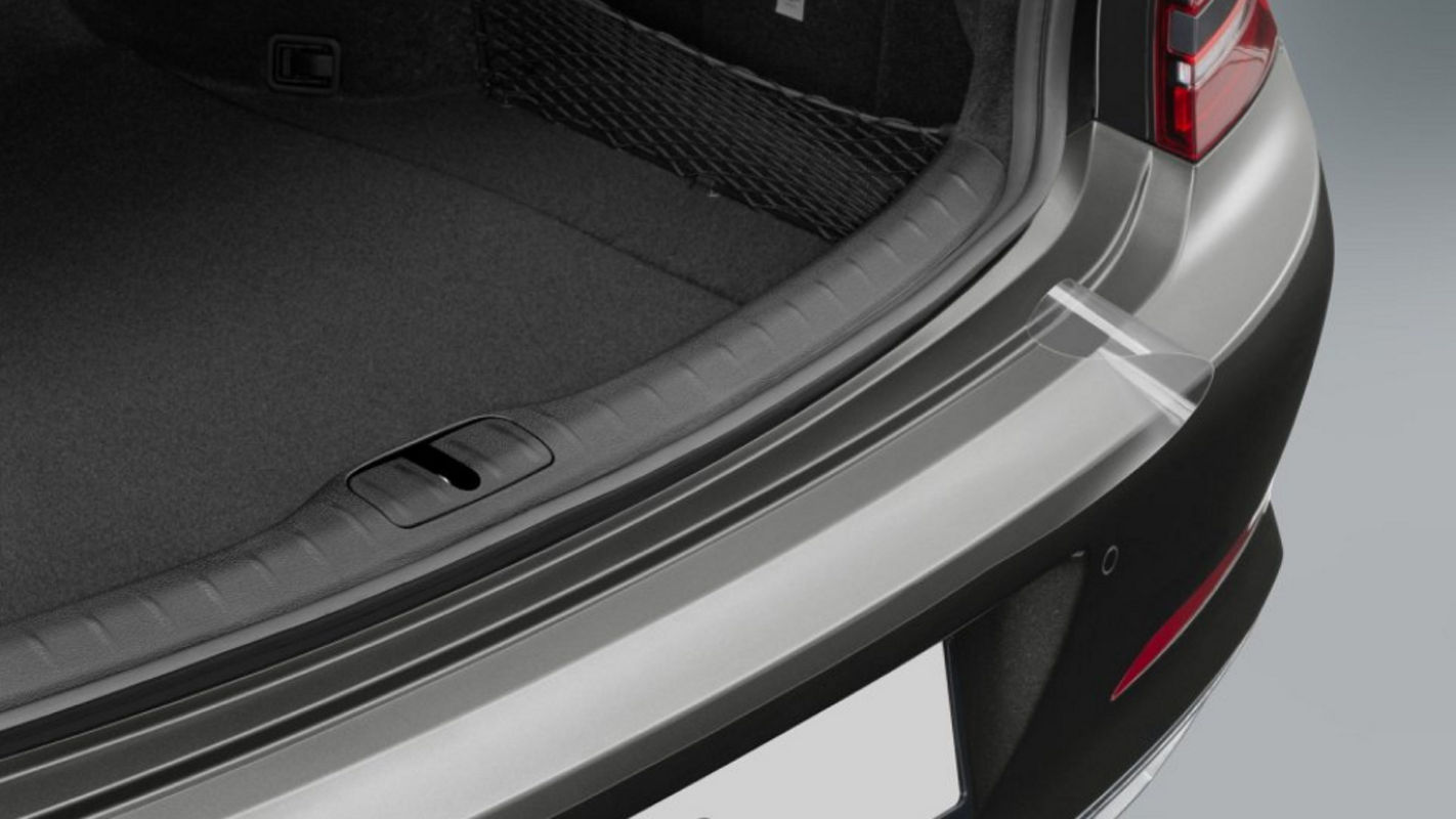 Close-up of the trunk edge, highlighting the sleek trim and functional design.