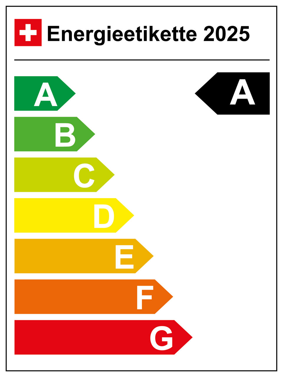 Swiss A-rating energy label in german