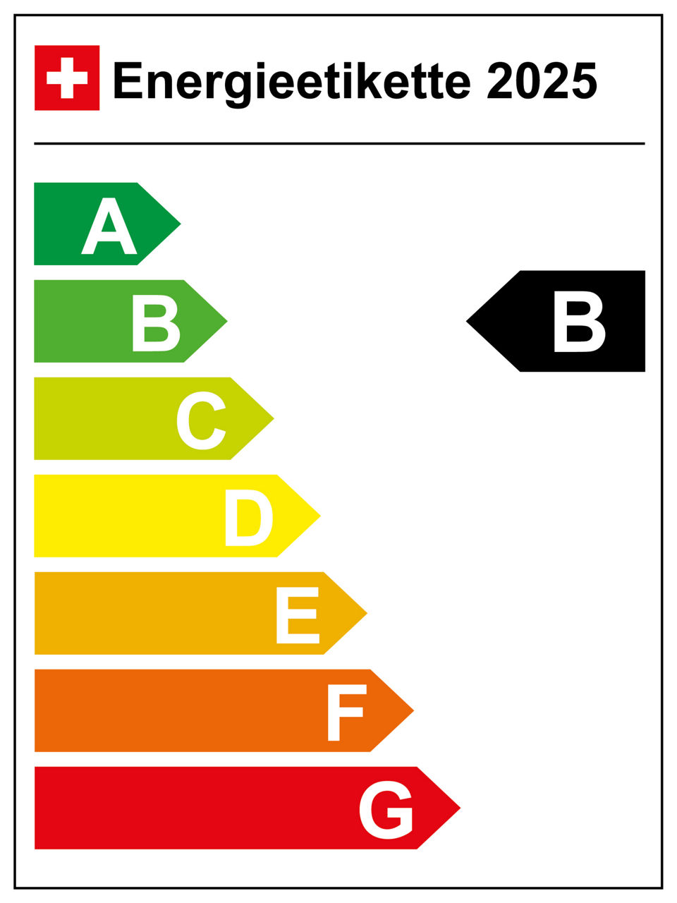 Swiss B-rating energy label in german