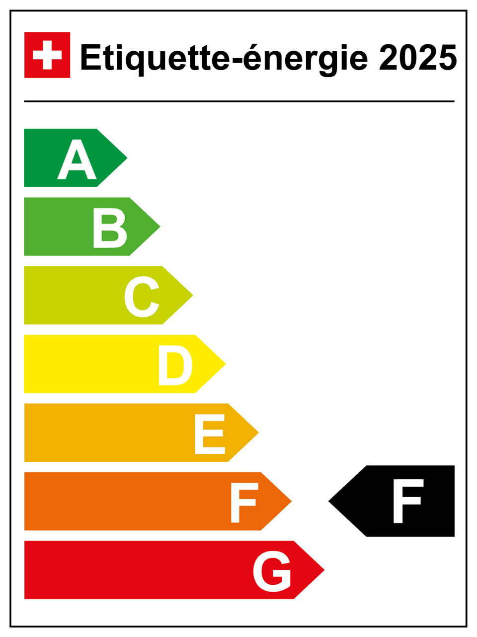 Swiss F-rating energy label in french