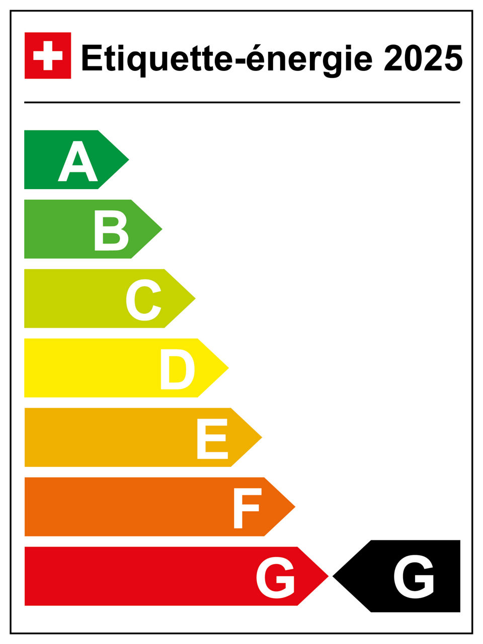 Swiss G-rating energy label in french