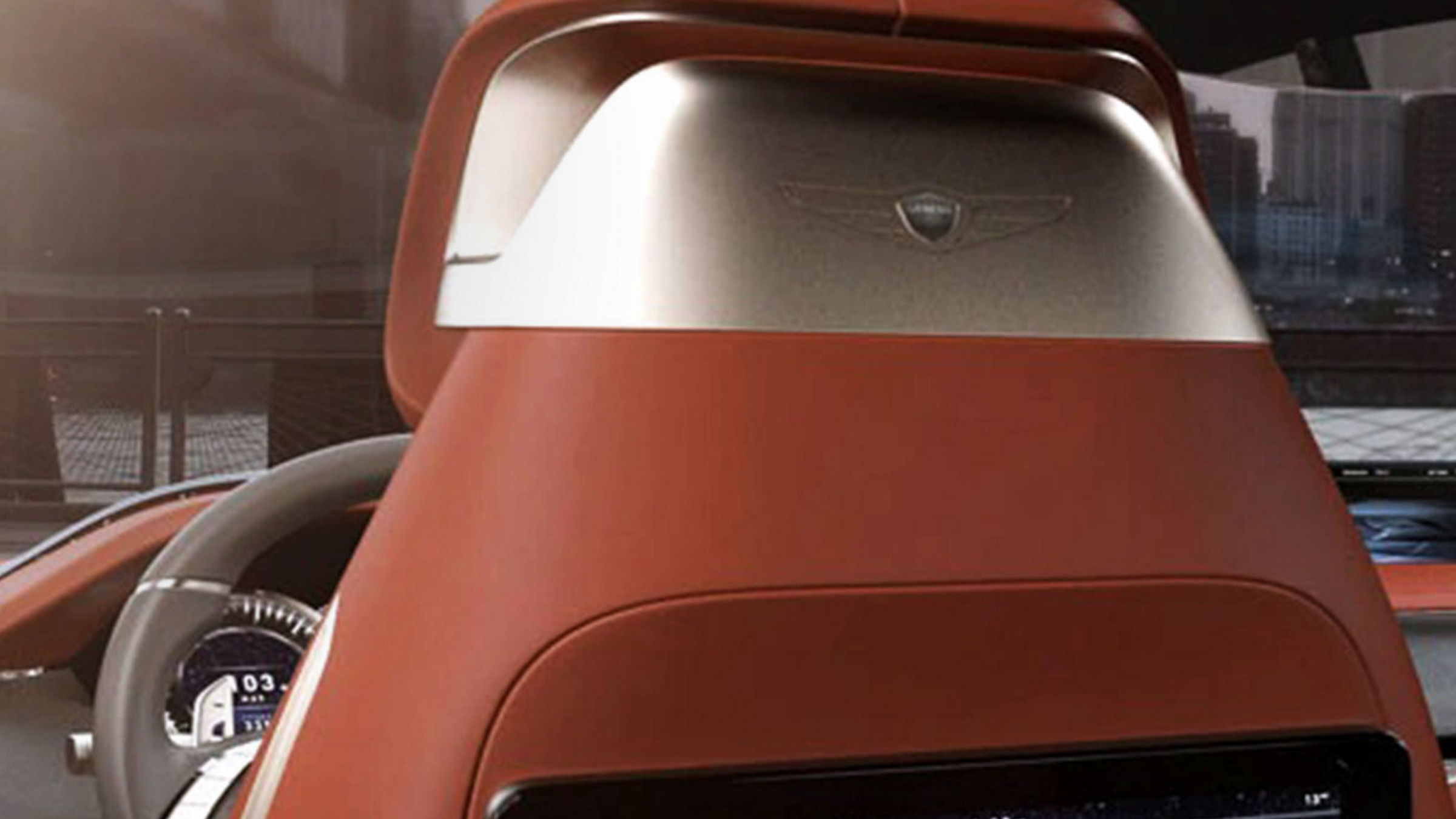 Back of the Genesis GV80 Concept headrest featuring premium design details