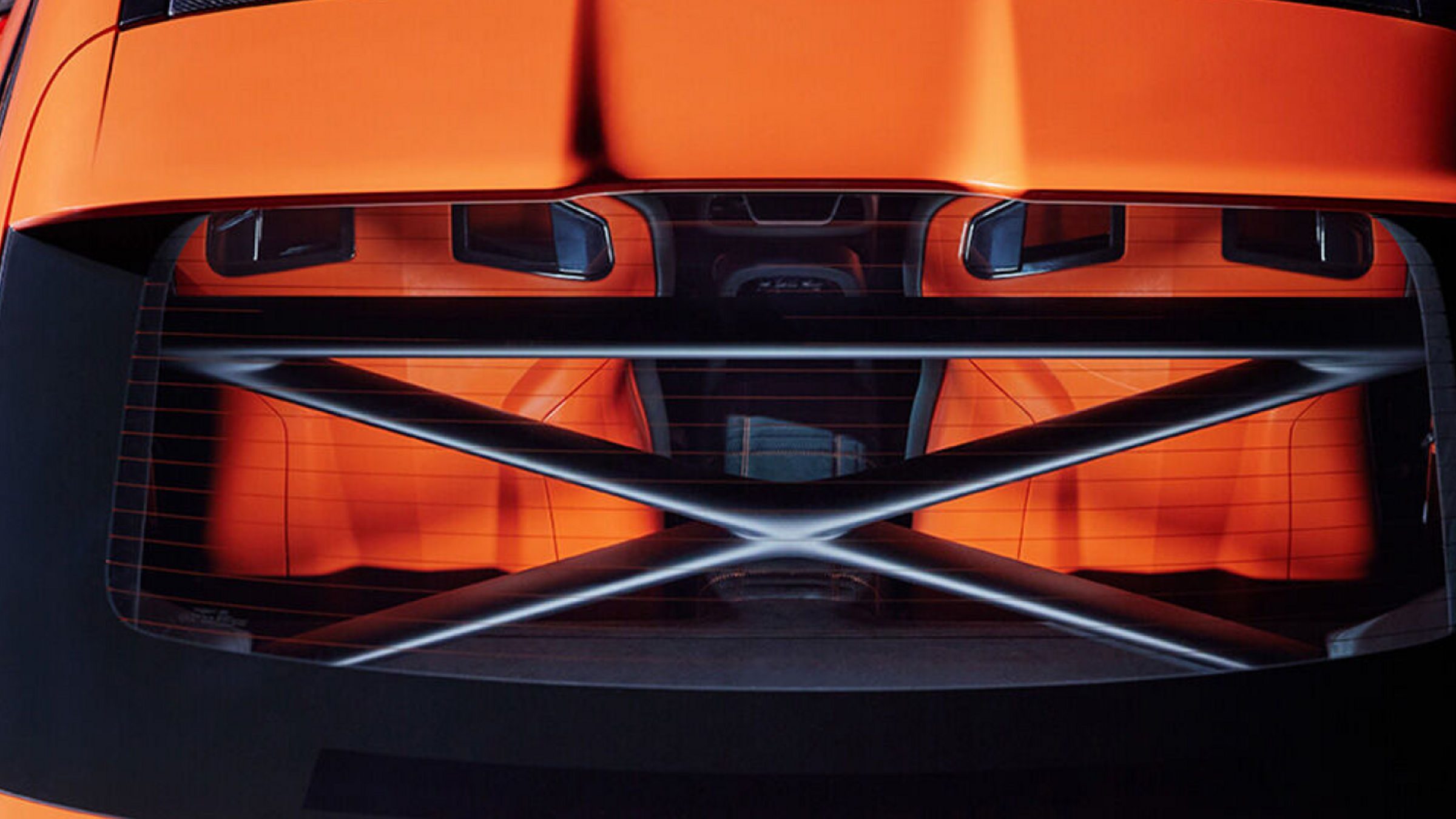 Boot of the Genesis GV80 Coupe in orange color form the outside