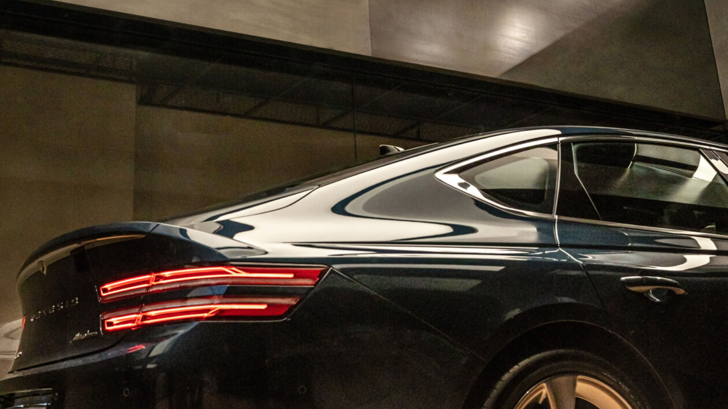 Rear part of a black car